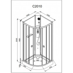 Душевая кабина AvaCan C2010N AVA N 100x100 без крыши