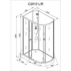 Душевая кабина AvaCan C2012LN AVA N 120x80 без крыши