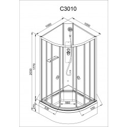 Душевая кабина AvaCan C3010 AVA N 100x100 стандартная