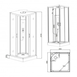 Душевая кабина Parly Ami Quadro 90х90