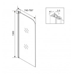 Шторка для ванны Parly F04F 75х130
