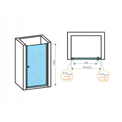 Душевая дверь Parly DE80B 80x185