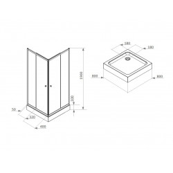 Душевой уголок Parly ZFQ81 80х80, с поддоном