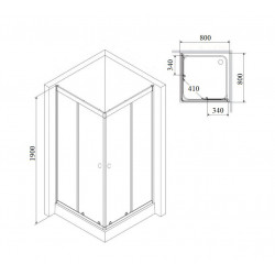 Душевой уголок Parly ZQ81B 80х80, с поддоном