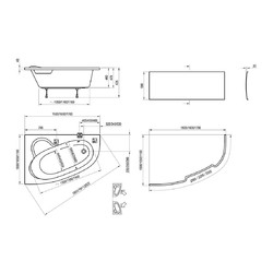 Акриловая ванна Ravak Asymmetric 160x105 L