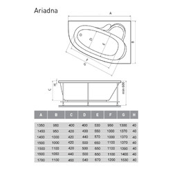 Акриловая ванна Relisan Ariadna 135x95 R
