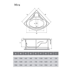 Акриловая ванна Relisan Mira 150x150