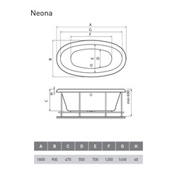 Акриловая ванна Relisan Neona 180x90