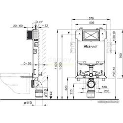 Инсталляция для унитаза Alcaplast A1115B/1000