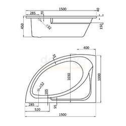 Акриловая ванна Santek Гоа 150x100 L комфорт [1WH112388]