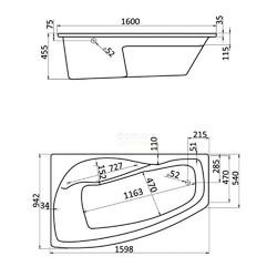 Акриловая ванна Santek Майорка XL 160x95 R комфорт [1WH112387]