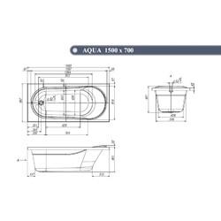 Акриловая ванна VentoSpa Aqua 150x70, с ножками