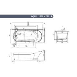 Акриловая ванна VentoSpa Aqua 170x75, с ножками