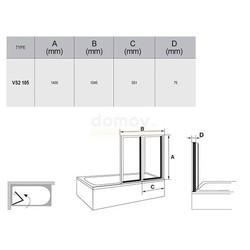 Душевая шторка для ванны Ravak VS2 105