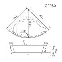 Аэромассажная ванна Gemy G9080 150х150