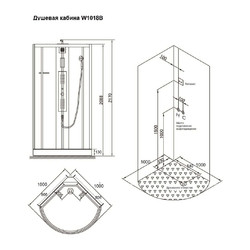 Душевая кабина с гидромассажем SSWW W1018B 100x100