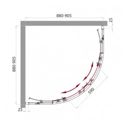 Душевой уголок BelBagno SELA-R-2-90-C-CR