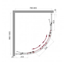 Душевой уголок BelBagno SELA-RH-2-100/80-C-CR