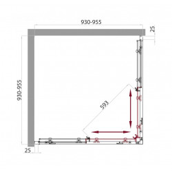 Душевой уголок BelBagno SELA-A-2-95-CH-CR