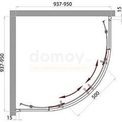 Душевой уголок BELBAGNO UNO-R-2-95-C-Cr