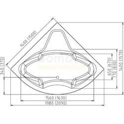 Акриловая ванна Alpen Simona 150x150