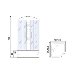 Душевая кабина с гидромассажем River Temza 90/44 ТH 90x90