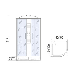 Душевая кабина с гидромассажем River Temza 100/24 ТН 100x100