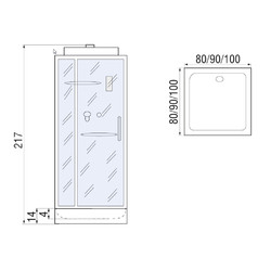 Душевая кабина River TANA Б/К 90/90/14