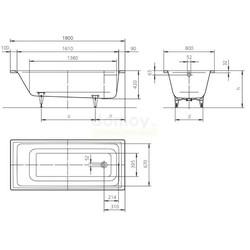 Стальная ванна Kaldewei PURO 180x80x42 (653) с антислипом