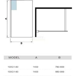 Душевая шторка для ванны Welt-Wasser 100G1-90 90х140