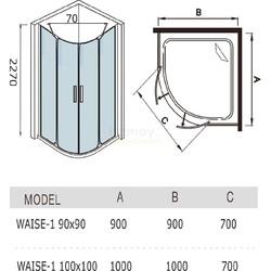 Душевая кабина Welt-Wasser WAISE-1 100х100 без крыши