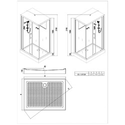 Душевая кабина Esbano EST-118 CKR / ES-118CKR 110x85