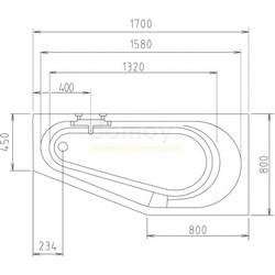 Акриловая ванна Alpen Tigra 170x80 L