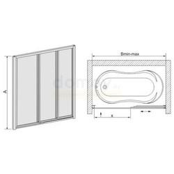 Душевая шторка для ванны RGW SC-41 170x150 стекло шиншилла
