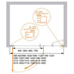 Душевая дверь Cezares Elena-W-B-11-80+60-C-Cr