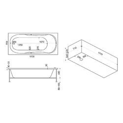 Акриловая ванна BAS НЕПТУН Стандарт 170x70, с ножками