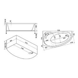 Акриловая ванна BAS ФЭНТАЗИ 150x88 левая, с каркасом