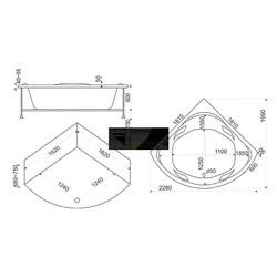 Гидромассажная ванна BAS РИВЬЕРА FLAT 161х161