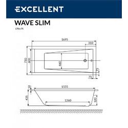 Ванна акриловая Excellent Wave Slim 170x75