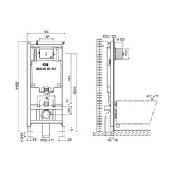 Инсталляция для унитаза OLI 80 600151 (механика, Fast Fit)