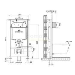 Инсталляция для подвесного унитаза OLI 74 HYDROBOOST