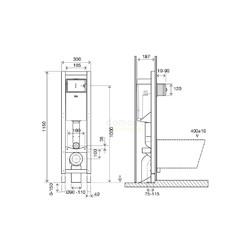 Инсталляция для подвесного унитаза QUADRA пневматическая