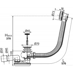 Сифон для ванны Alpen ALP55-RU60