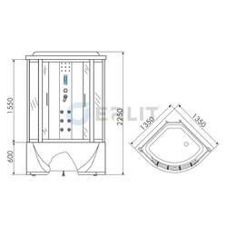 Душевая кабина с ванной Erlit ER4335T-W3 135x135