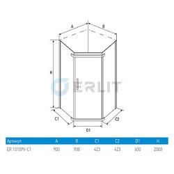 Душевой уголок Erlit ER 10109V-C1 90x90