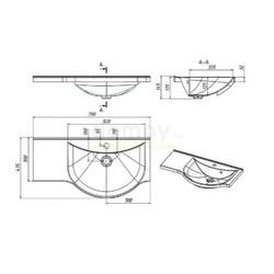 Тумба для умывальника Belux Лира 79 левая с держателем