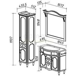 Тумба для умывальника Belux Каталония 104.5 черный 39