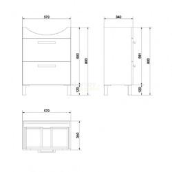 Тумба для умывальника Cersanit Melar Cersania 60