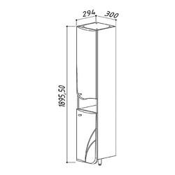 Шкаф-пенал Belux Модена 30 правый с корзиной