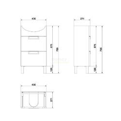 Тумба для умывальника Cersanit Dahlia Libra 50